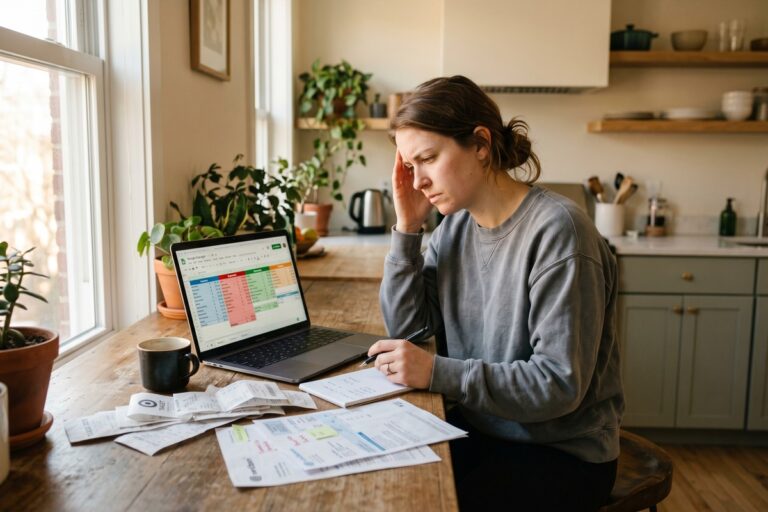 Infographic showing budgeting failure statistics among Americans with charts and financial data