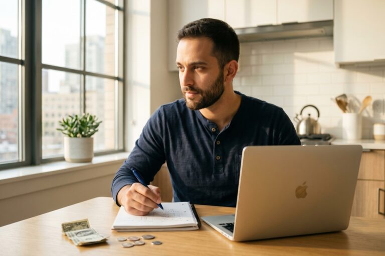 A 30-year-old planning how to build wealth from scratch using a financial roadmap and investment tools