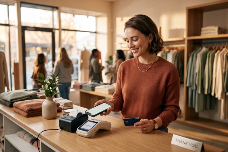 Person comparing buy now pay later alternatives on a smartphone and laptop