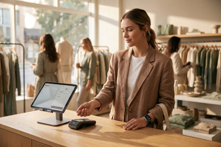 Smartphone displaying embedded finance features like payments and lending inside everyday consumer apps