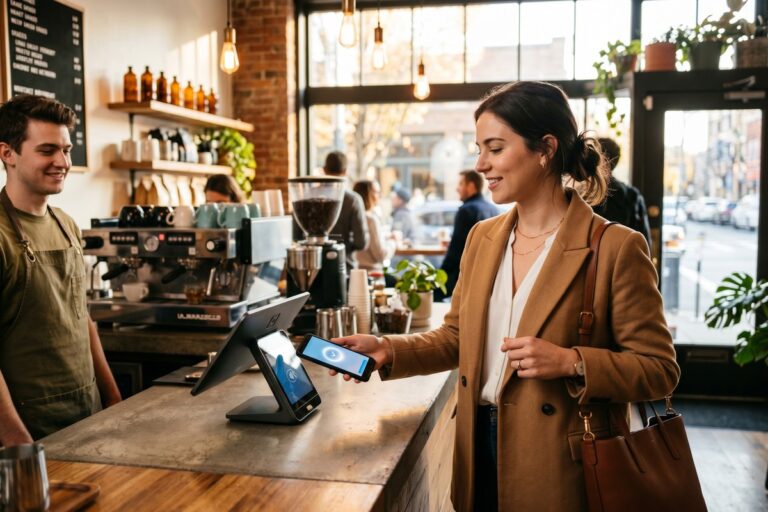 Infographic showing mobile payment adoption statistics in the United States