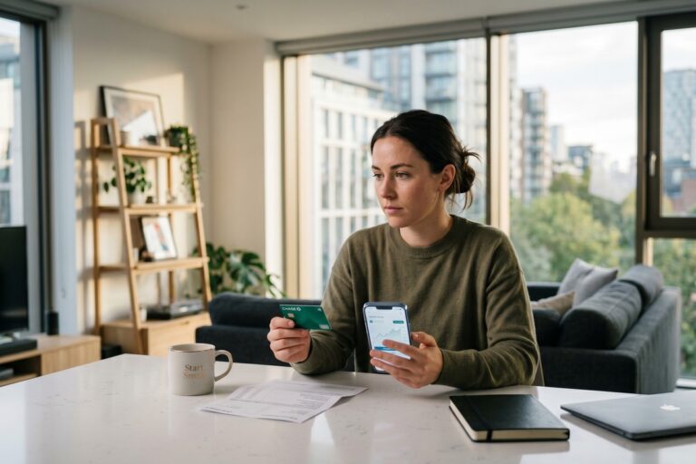 Side-by-side comparison of a neobank mobile app and a traditional bank branch representing neobank vs traditional bank