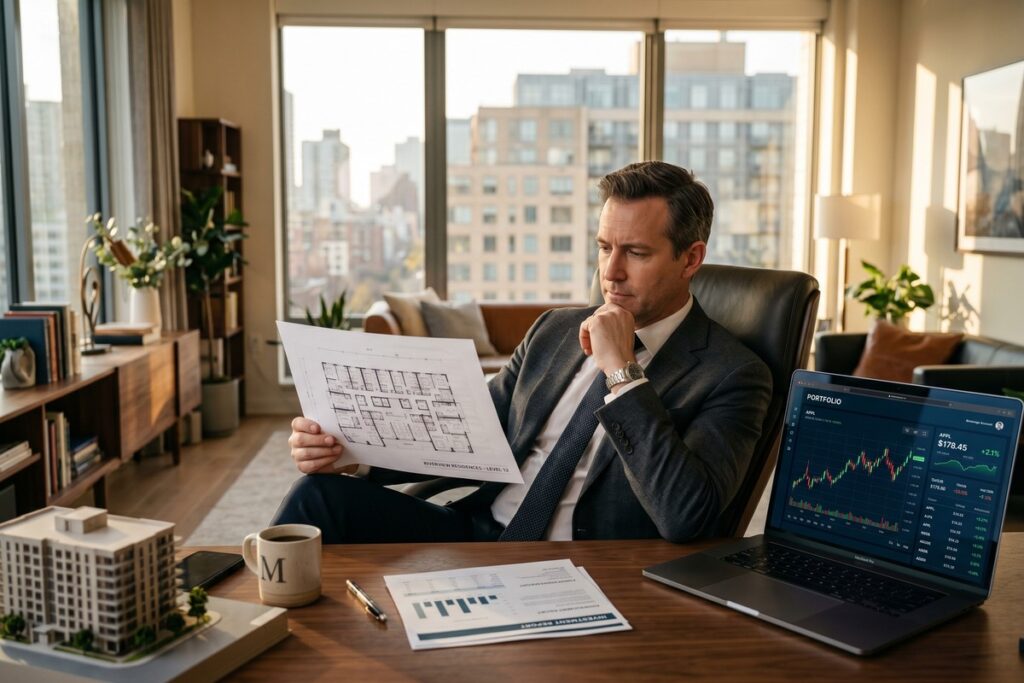 Side-by-side comparison of REITs vs rental properties for long-term wealth building