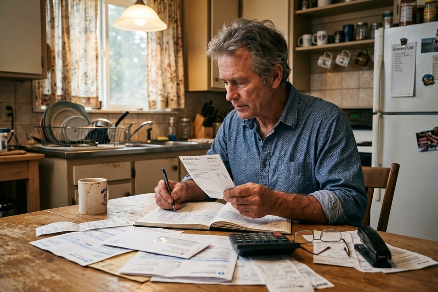 Timeline infographic showing a widowed 58-year-old's path to retirement at 67 with key milestones