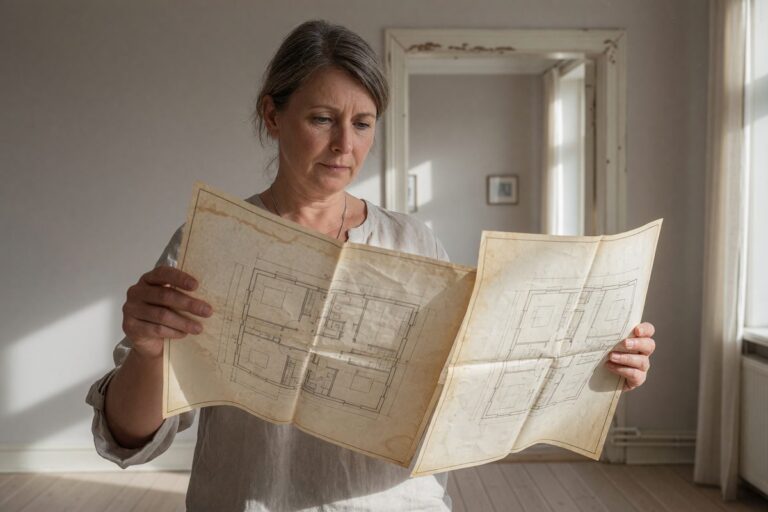 Older homeowner considering whether to downsize their home before or after retirement