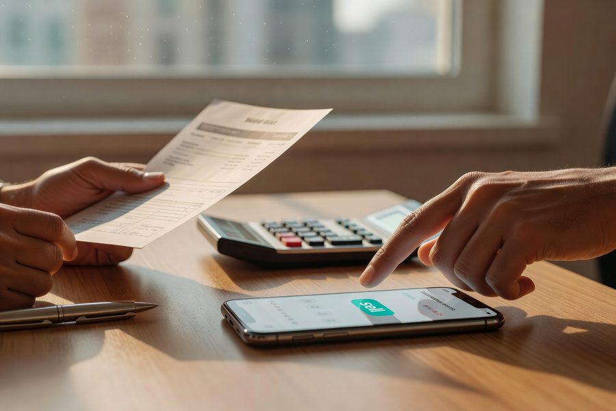 A split‑screen comparison of a 401(k) match statement and an ESPP purchase confirmation