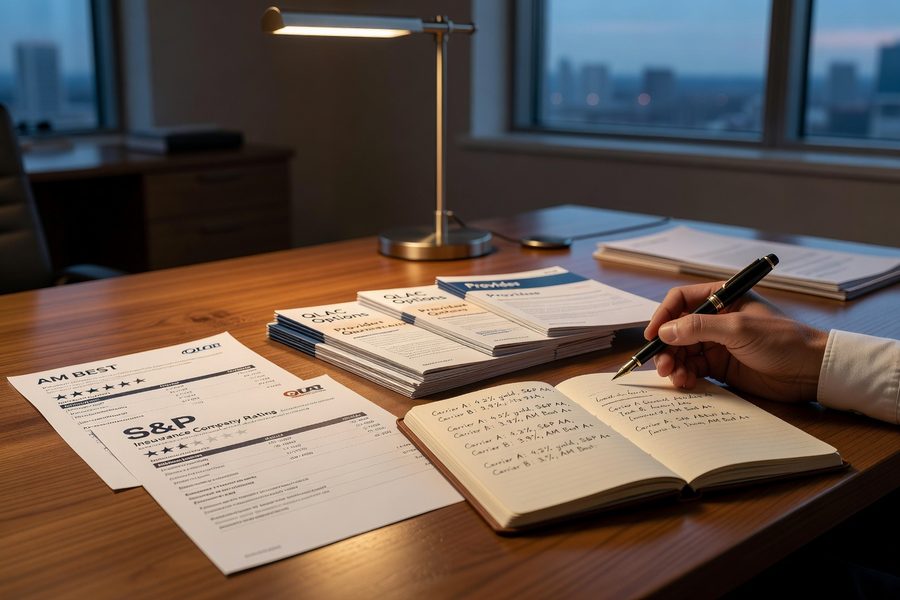 Calculator and QLAC annuity illustration on a desk
